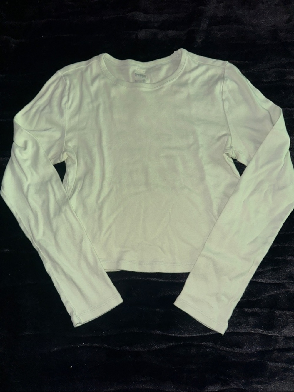 PINK Victoria's Secret Light Green Long Sleeve Crew Tee